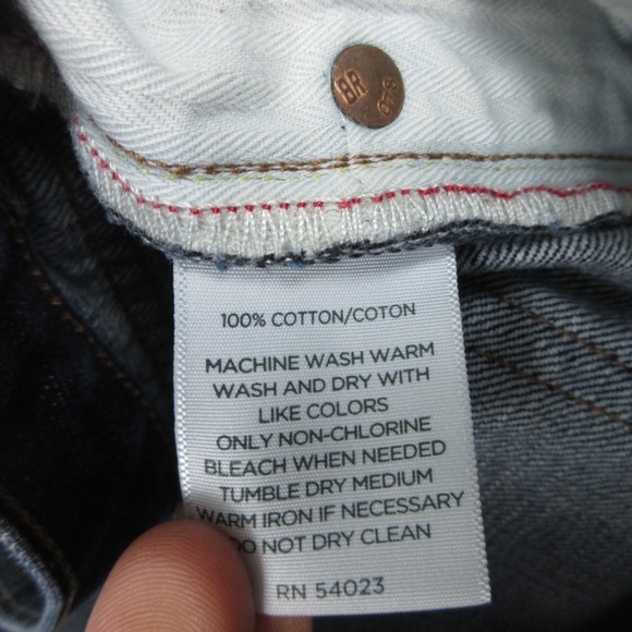 Banana Republic Jeans Mens 38x32 Blue Regular Straight Faded Whisker Denim Pants - Picture 8 of 10